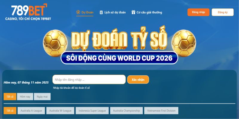 Trung tâm dự đoán tỷ số 789BET với danh sách trận đấu